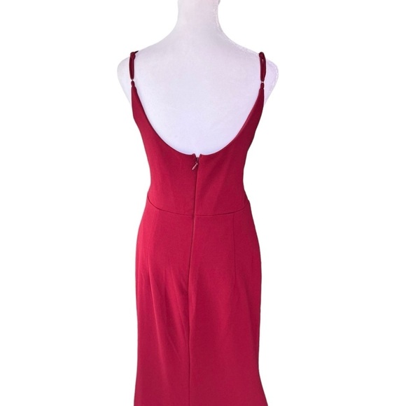 Lulus - Infinite Glory Wine Red Maxi Dress Sz L - Picture 8 of 12